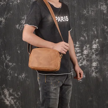 

Men Bag 100% Genuine Cow Leather Messenger Bags Flap Casual Men Solid Handbags Famous Brand Small Male Shoulder Crossbody Bags