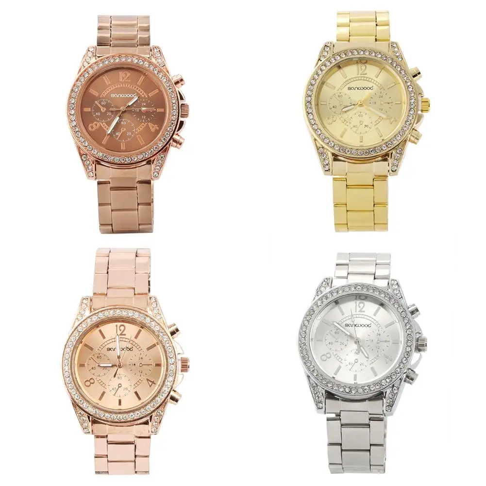 Best Women Wrist Watch Stainless Steel Band Fashion Shiny Rhinestone Clock Analog Quartz Wrist Watch reloj mujer Ladies Watch Ladies