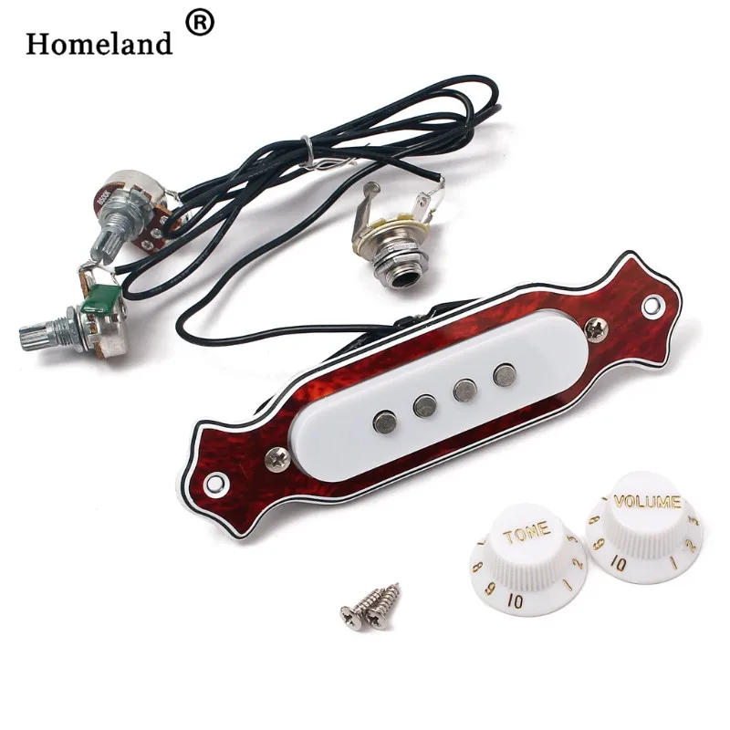 

OOTDTY Soundhole Prewired Active Pickup 4 String For Cigar Box Guitar Parts Accessories