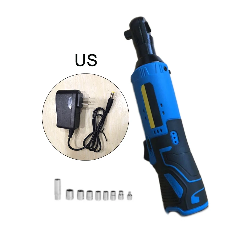 

100-240V Wireless Rechargeable Electric 3/8 Ratchet Wrench 40NM 9Sockets UK Plug