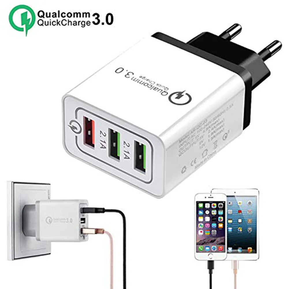 США/ЕС быстрая замена штепсельная вилка QC 3 0 порта USB зарядное устройство 5 В/3A 9 В/2A