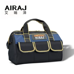 AIRAJ Bolsa de herramientas 13 in, Kit de herramientas de apertura superior de gran capacidad, bolsa de almacenamiento de herramientas para instaladores de carpintería de electricista