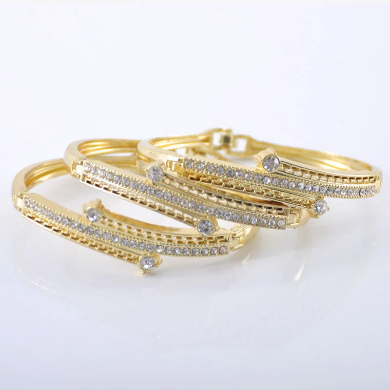 RLOPAY изысканный браслет-кафф с кристаллами открытые по бокам браслеты Pulseira для женщин Bijoux новые модные ювелирные изделия женский браслет на руку