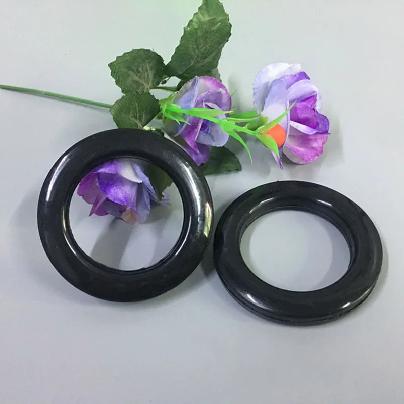 Элегантные классические черные перфорированные римские кольца занавески украшения аксессуары пластиковые кольца люверсы для штор Топ CP001#50