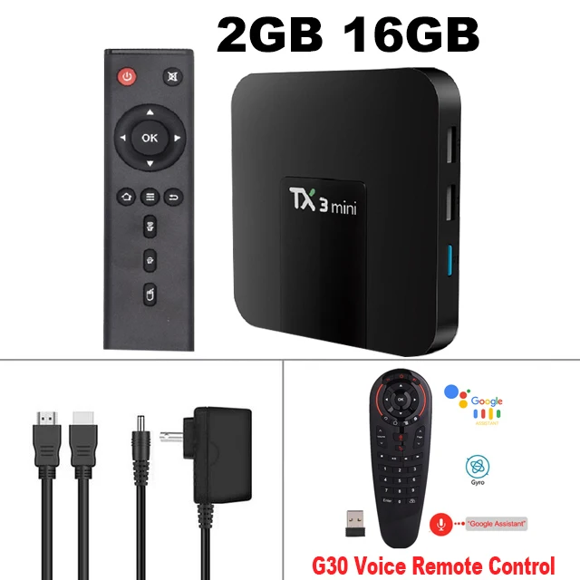 2G16G-G30 Remote ТВ-приставка TX3 MiNi Android 7,1 Smart tv box 2 Гб 16 Гб четырехъядерный процессор Amlogic S905W DDR3 H.265 4K HD WiFi IP tv медиаплеер 1 ГБ 8 ГБ - Цвет: 2G16G-G30 Remote