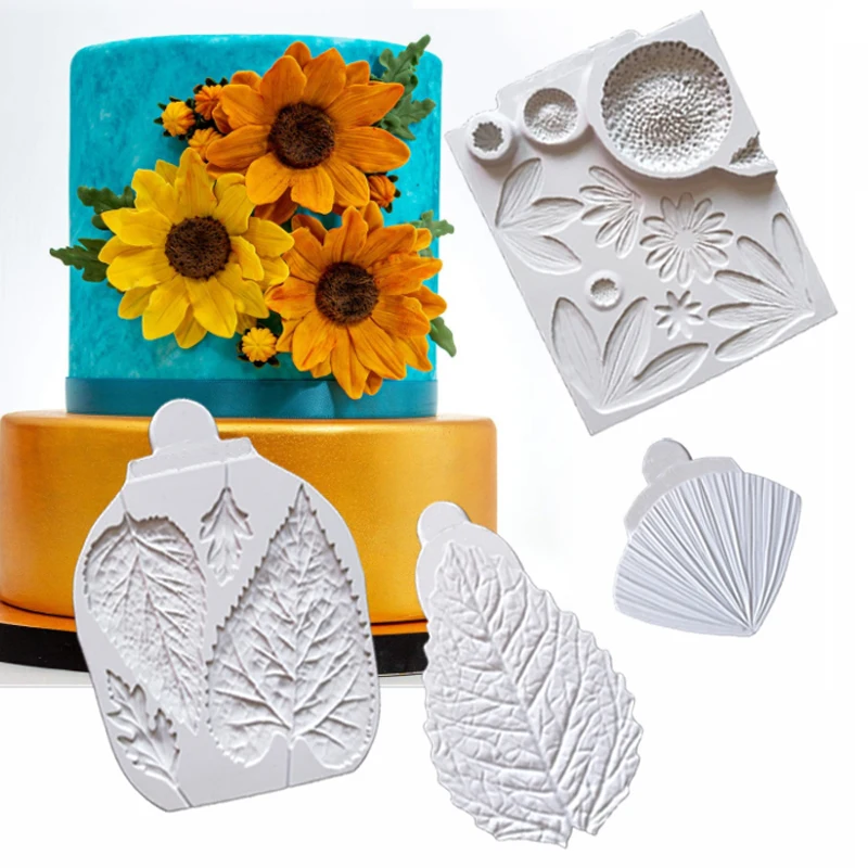 

Sunflower / Daisy & Leaves Molds Fondant Cake Decor Tools Silicone Molds Sugarcrafts Chocolate Baking Tools Cakes Gumpaste Form