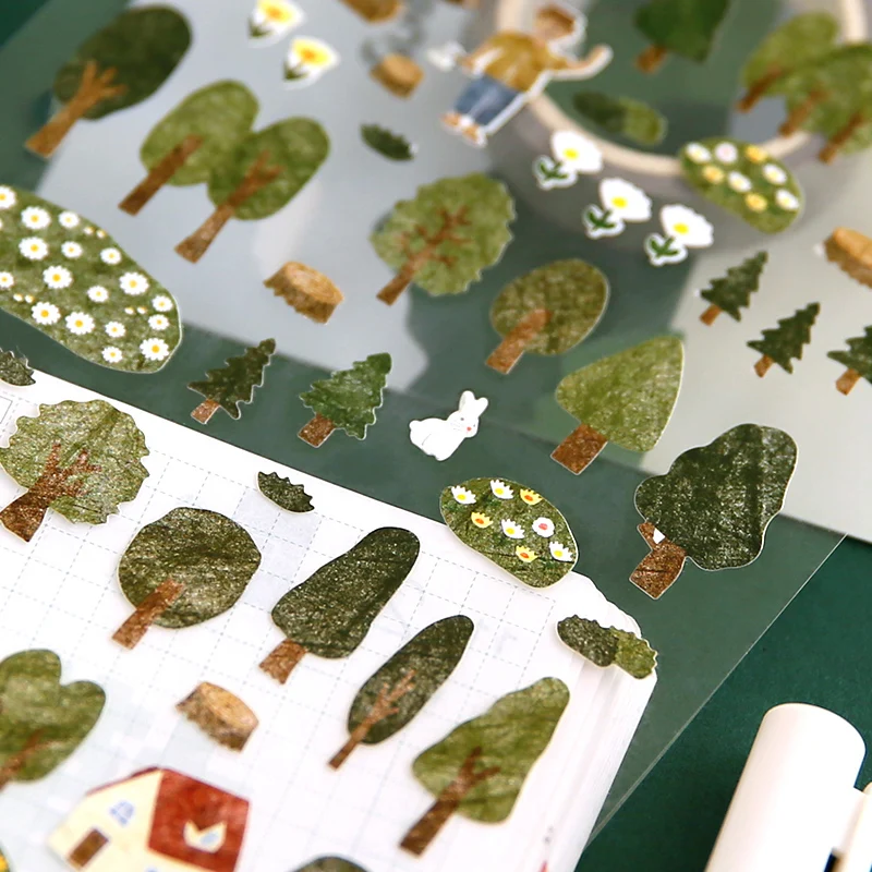 SONIA Daily Paper Sticker DIY Decorative Diary Scrapbook Planner Journal Stickers Kawaii Stationery School Supplies Papeleria