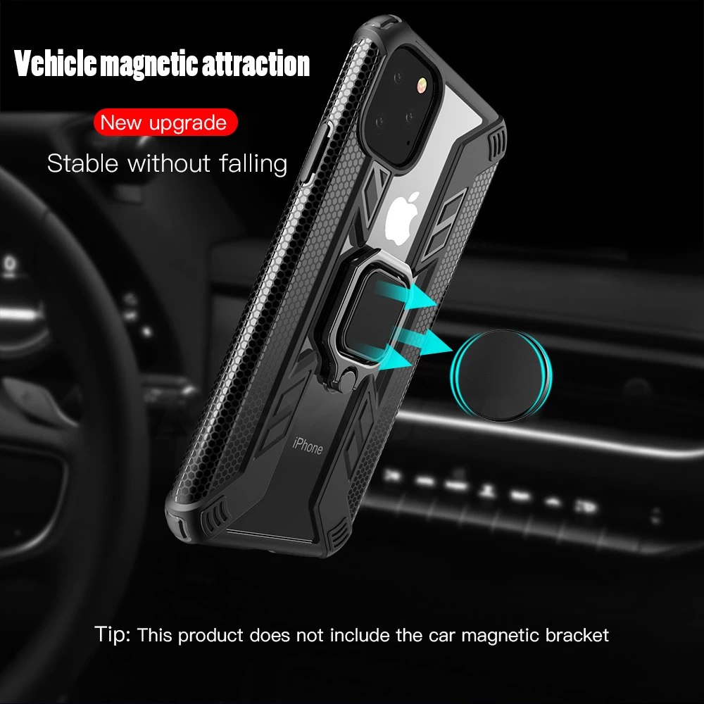 Противоударный армированный чехол KEYSION для iPhone 11 Pro Max i11 подставка с кольцом