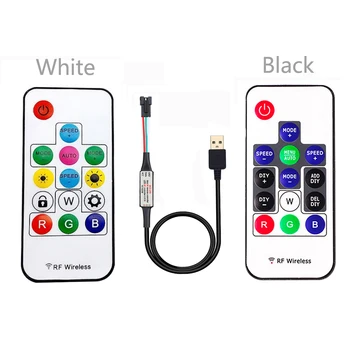 

14Keys USB RGB WS2812B LED Pixel Strip Light Controller RF Remote Control For WS2811 SK6812 1903 Led Lighting DC5-24V