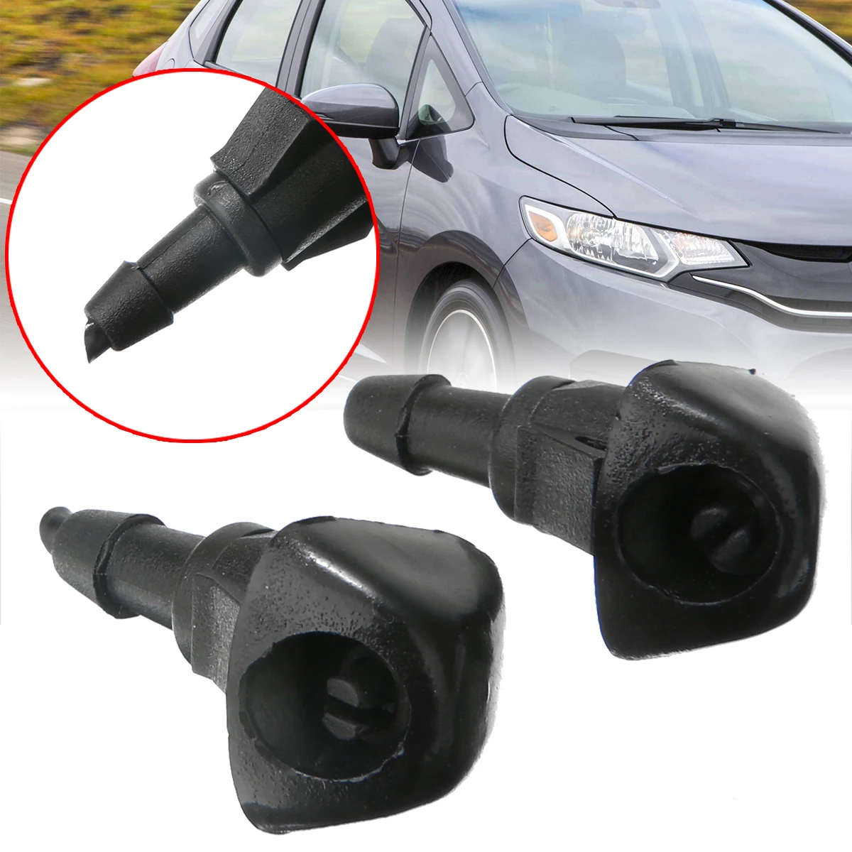 2pcs/set Car Front Windscreen Washer Jet Spray Nozzle Jet Accessories For Honda Accord Civic VII Jazz HRV CRV
