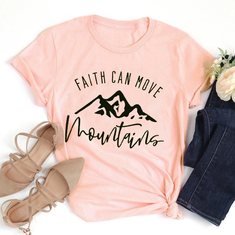 Футболка Faith Can Move HORUS стих из Христианской Библии гранж футболки tumblr хлопок религиозная одежда Графический винтажный Цитата Топы