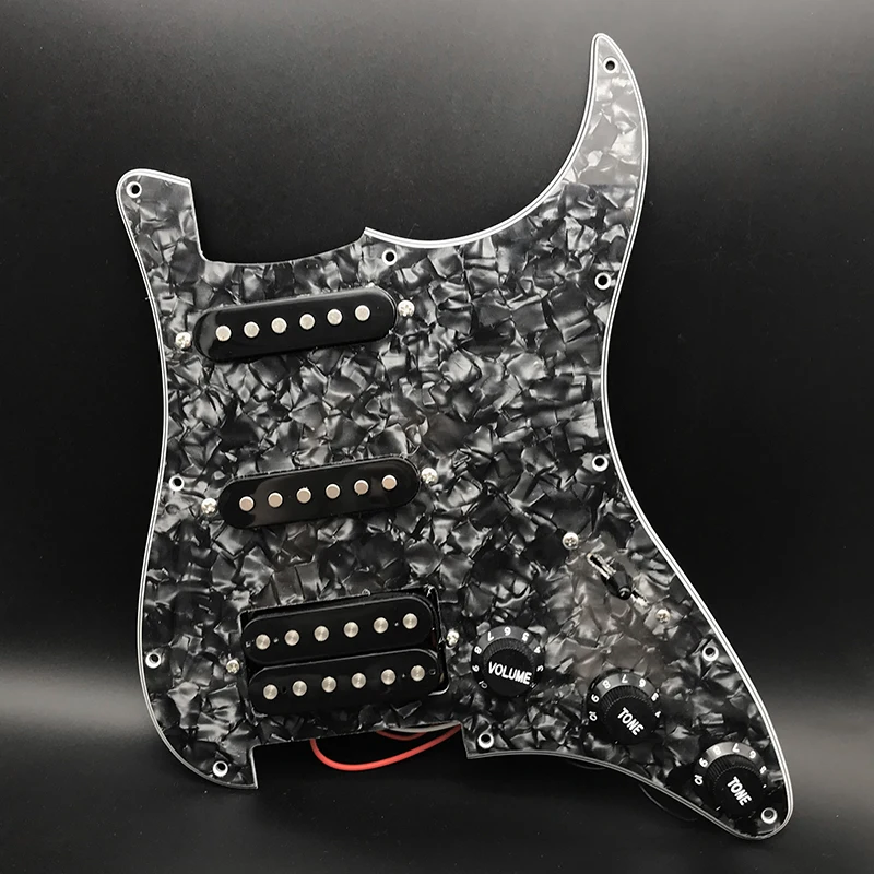 SSH загруженный Prewired электрогитара Pickguard пикап Alnico 5 звукоснимателей для FD гитара стиля ST белый жемчуг - Цвет: Black Pearl