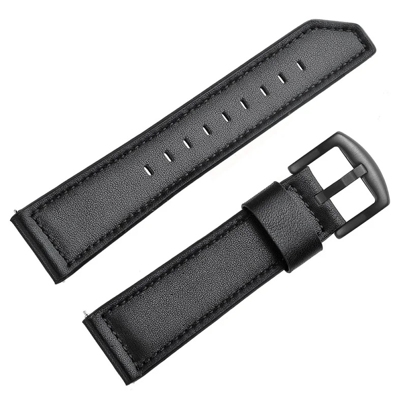 Black YHNUJM подлинный кожаный полосатый ремешок для samsung gear S3 Frontier/классический Смарт часы браслет ремешок на запястье 22 мм - Цвет: Black