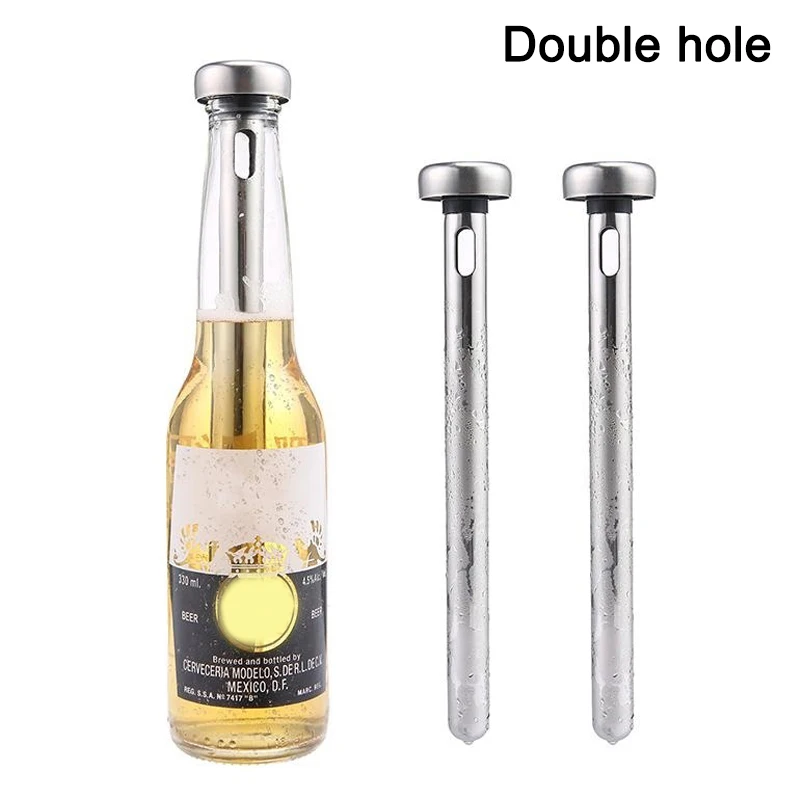 2Pcs Stainless Steel Drink Chiller Sticks Keep Bottled Drinks Cold for Bar Party Ale Chilling TB Sale