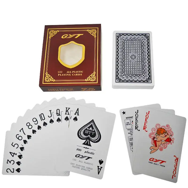 GYT Matting Top пластиковые ПВХ игральные карты для покера-водонепроницаемые, двухсторонние шлифовальные, пластиковая коробка подарочная коллекция - Цвет: 7HH901990-4