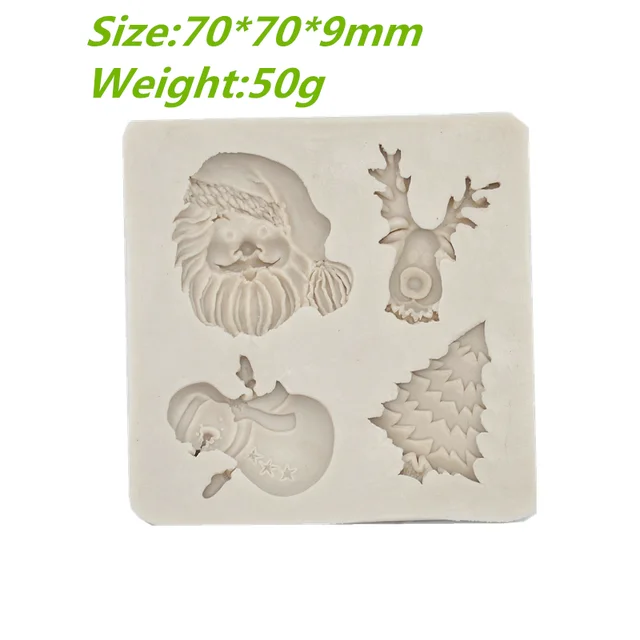 Karácsonyi Szarvas Hóember Fa Alakú Szilikon Gyanta Penész Torta Díszítő Sütőszerszám Diy Csokoládé Cukorka Tészta Fondant Formák - Image 2