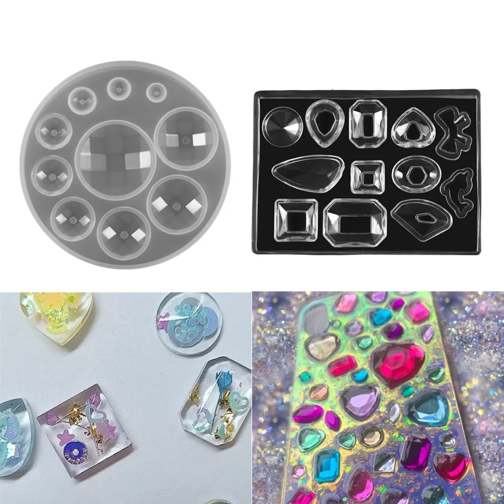 

2Styles Silicone Casting Resin Mold Round Square Pendant Earrings Epoxy Resin For DIY Jewelry Making Finding Accessories Supplie