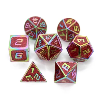 

Metal Dice D4 D6 D8 D10 D% D12 D20 with Dungeons and Dragons Soft Drawstring Pouch for DnD RPG Board Games dados rpg dice set