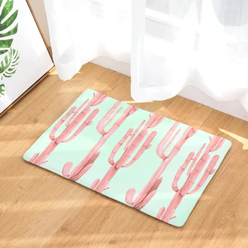 

Tropical Style Doormat Cactus Print Decorative Living Room Carpet Anti Slip Entrance Rug Home Decor Kitchen Absorbent Mat