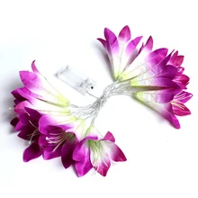 Artificial Lily Flowers Fairy String Lights For Wedding Party Bedroom Christmas Garden Valentine'S Day Decor