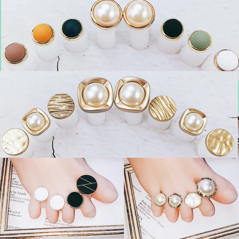 

8pcs Toe Silicone Separator Nail Art DIY Tool Pedicure Flower Waterdrop Crystal Diamond Pearl Separator Foot Care Tools