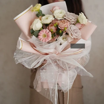 

10pcs Art Paper Morning Fog Waterproof Paper Package Gift Papers New Flower Wrapping Paper Floral Kraft Paper Packaging Material