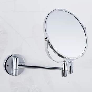 

17cm Free Punch Makeup Mirror with 3X Magnification Double Sided 360 Degree Swivel Extendable Cosmetic Mirror for Bathroom