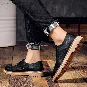 

Men Shoes 2019 Autumn New Fashion Business Casual Shoes Classic Leather Work Shoes Men Sneakers High Quality Comfortable