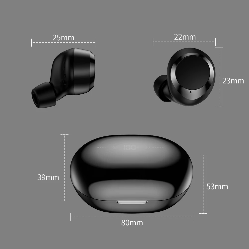 C8S TWS 5,0 Bluetooth наушники 3D стерео беспроводные наушники с двойным микрофоном внешний аккумулятор шумоподавление Водонепроницаемая игровая гарнитура