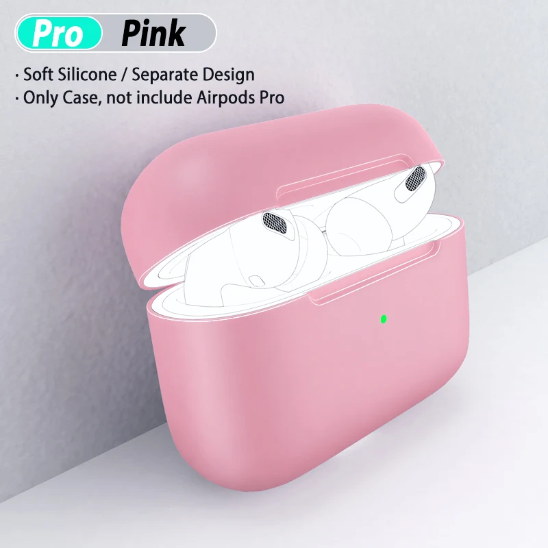 Pink Силиконовый чехол Защитный чехол для Apple Airpods pro TWS Bluetooth наушники Мягкий силиконовый чехол для Airpods защитный чехол s - Цвет: Pink