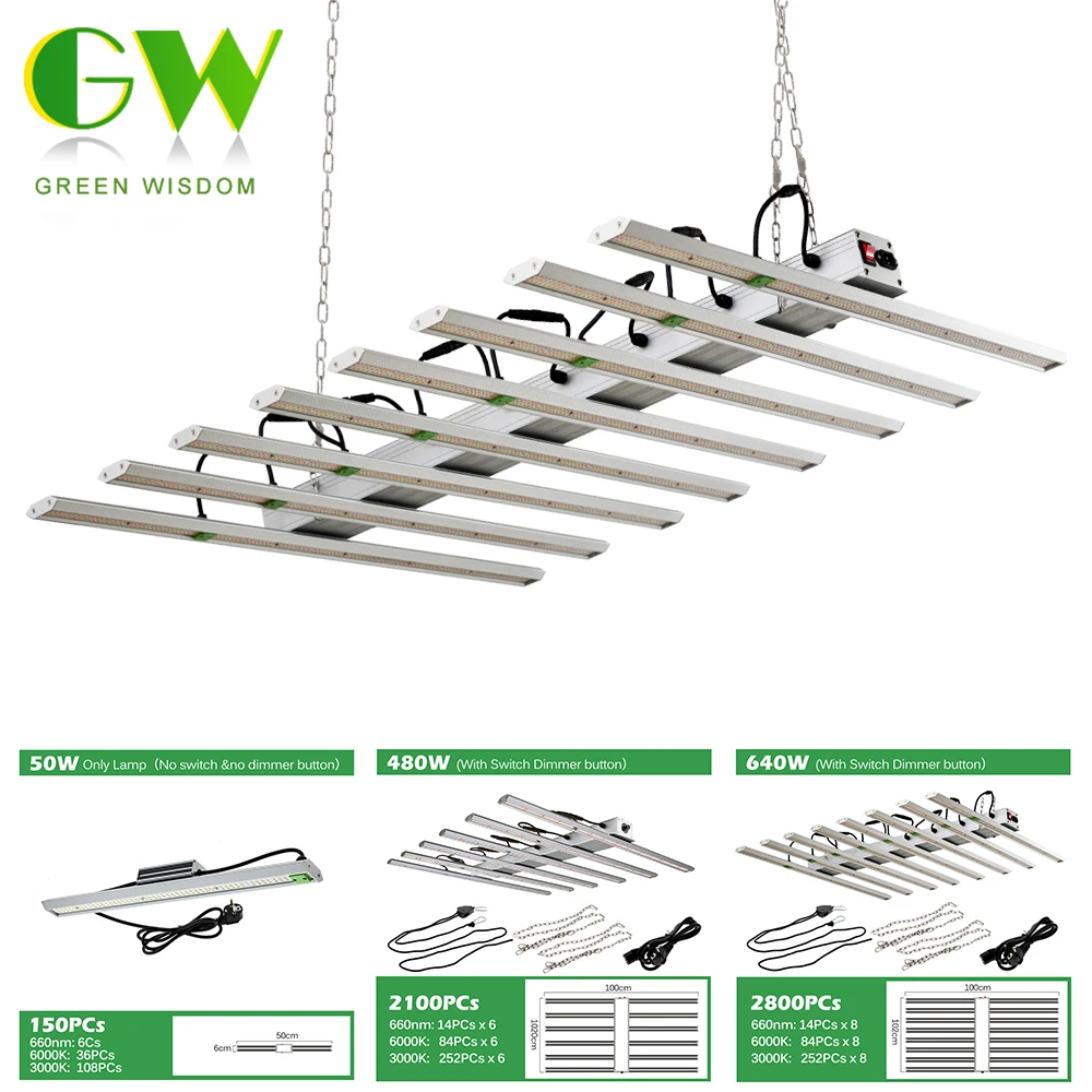 Frame LED Grow Light Quantum Sunlike Full Spectrum Growth Lamp 480W 640W Large light area for Plant Factory Greenhouses Planting