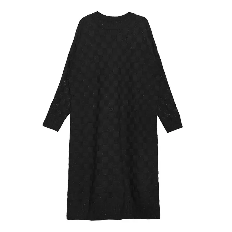 XITAO Plus Size Plaid Long Knitted Sweater Women