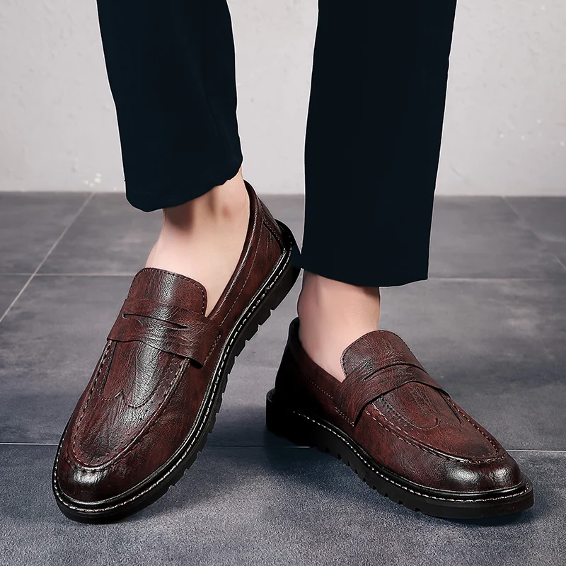 spring and autumn British style leather casual shoes men's shoes casual lightweight simple classic fashion business shoes