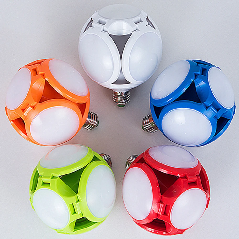 Super Bright LED Folding Bulb E27 40W Football Modeling Lamp AC 85-265V LED Bulb Bubble Ball Bulb Foldable Replace Halogen Light 20