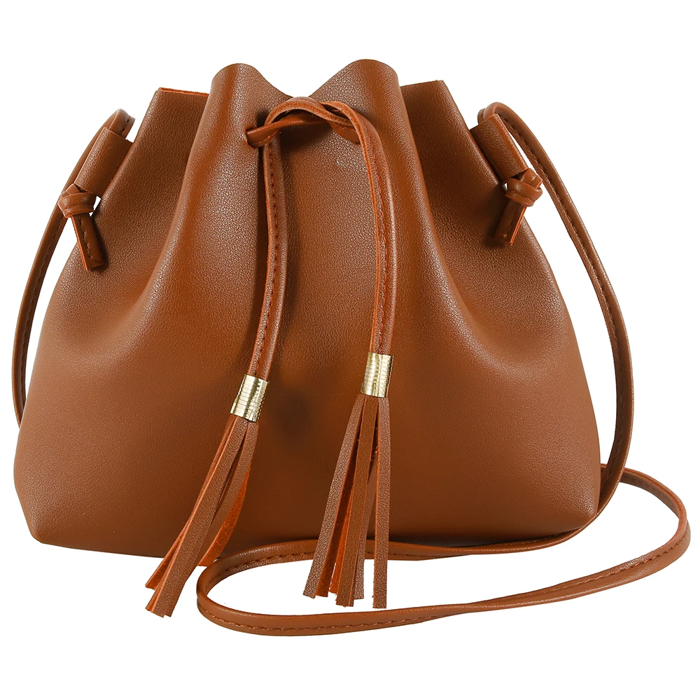 Модная женская сумка-мешок, винтажная сумка-мессенджер с кисточкой, Высококачественная Ретро сумка на плечо, простая сумка через плечо, сумка-тоут