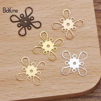 

BoYuTe (100 Pieces/Lot) 14MM Metal Copper Filigree Stamping Plate Flower Diy Hand Made Jewelry Findings Components