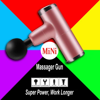 

Mini Electric Massage Gun Deep Muscle Fascial Body Massager Gun Tissue Percussion Small Fitness Equipment Acid Relief Pain Relax