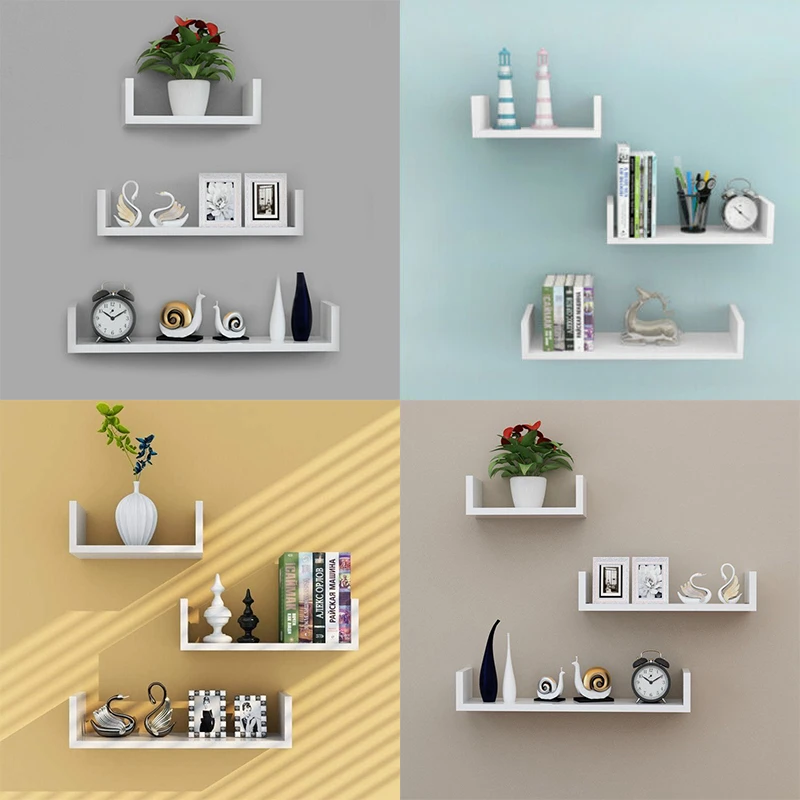 Wooden Wall Shelf 3 Pcs Set 30 45 60cm Wall Mounted Organiser Storage Shelf Rack Decorative Wall Shelves Kitchen Storage Shelve Storage Holders Racks Aliexpress