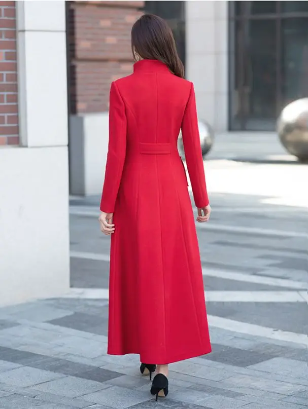 Casaco Feminino Women Plus Size Autumn Winter Cassic Woolen Maxi Long Coat Female Robe Outerwear Manteau Femme