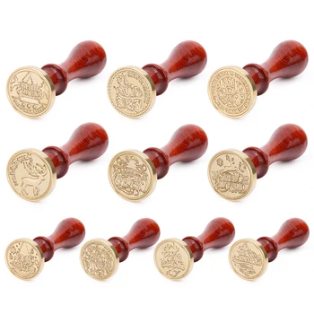

Dropship Vintage Christmas Pattern Seal Stamp DIY Envelope Decor Handcraft Sealing Wax Stamp for Scrapbooking Diary Photo Album