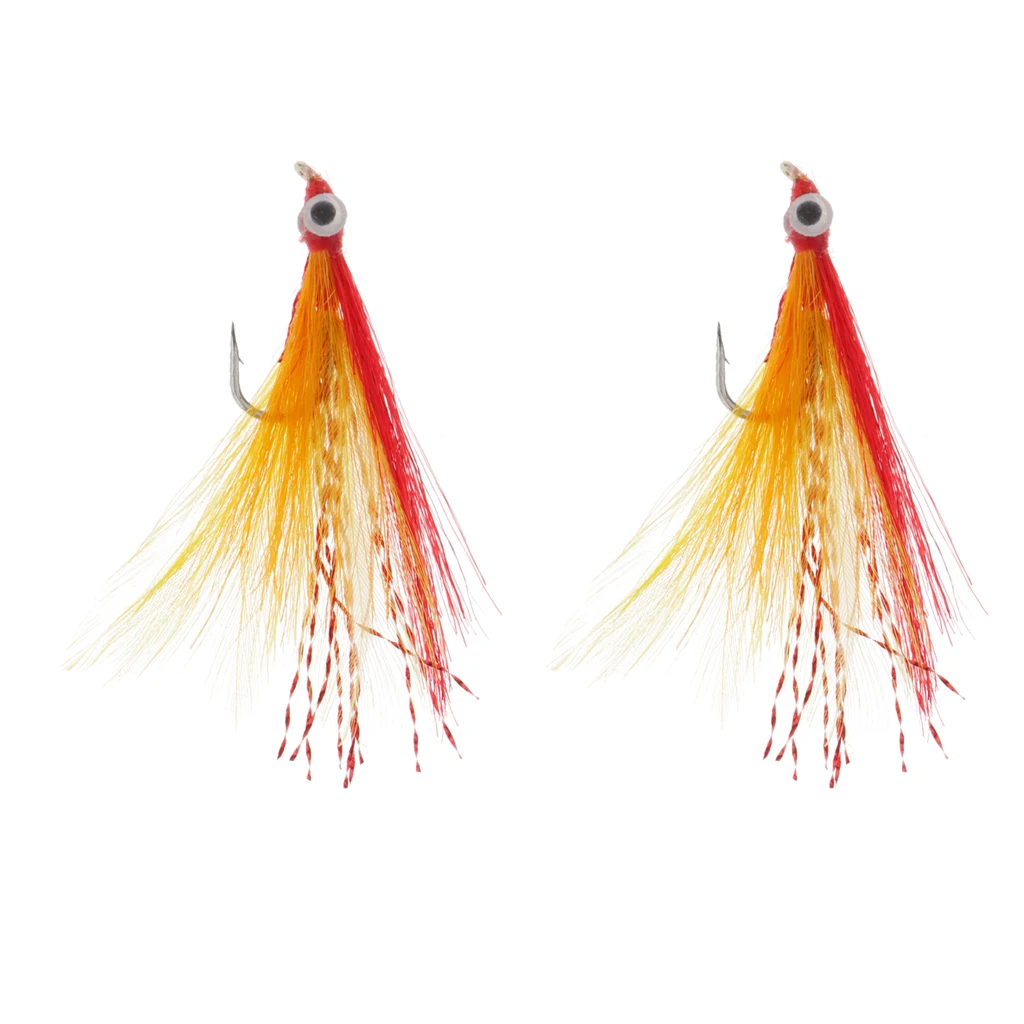 2pcs Fly Fishing Flies Salmon Trout Insects Bait Lure Floating Flies 6# Hook