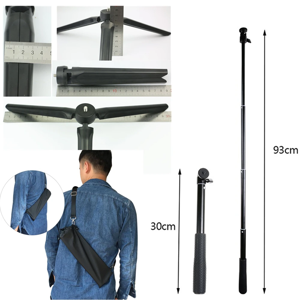 Anordsem Accessories Extendable Selfie Stick Monopod Mount Tripod for GoPro Hero 9 8 7 6 5 sj DJI Action Cameras For XiaomiYI 4K