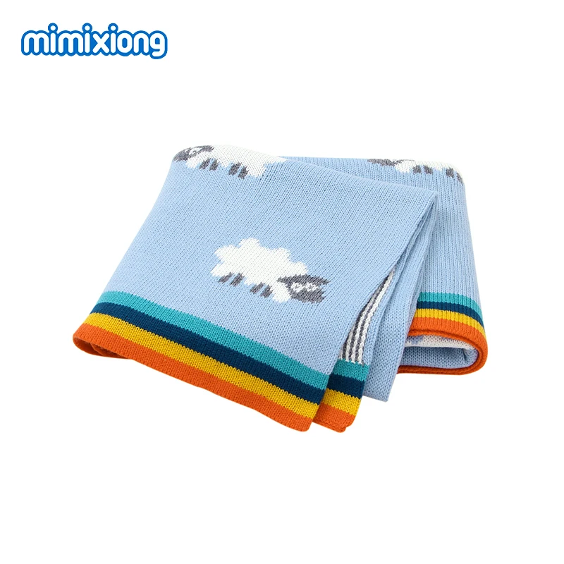 Baby Blankets Knitted Super Soft Cartoon Newborn Bebes Swaddle Wrap Sleepsack for Stroller Bedding Blankets 100*75cm Kids Quilts