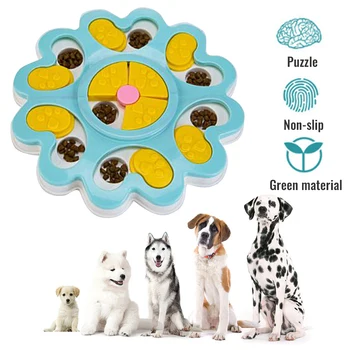 

Hot Pet Dog Training Food Bowl Interactive Puzzle Toys Puppy Increasing IQ Food Dispenser Toys Flower Shape Feeding Dispenser