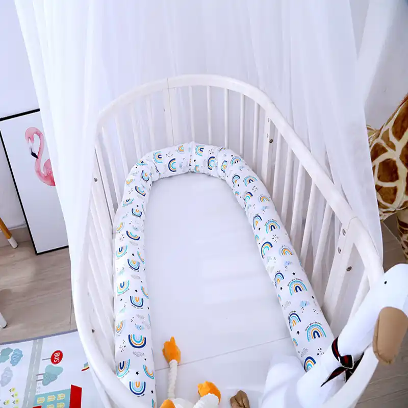 0cm Nouveau Ne Bebe Lit Pare Chocs Coton Arc En Ciel Long Oreiller Coussin Pare Chocs Infantile Berceau Protecteur Lavable Lit Pare Chocs Bebe Chambre Deco Aliexpress