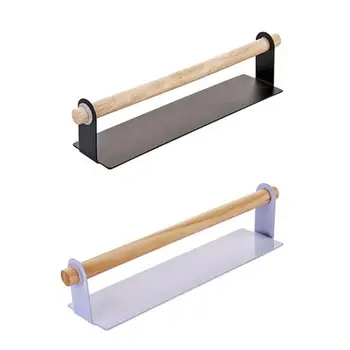 

Wall Hanging Iron Single Pole Towel Bar Stickers Glue Storage Rack For Kitchen