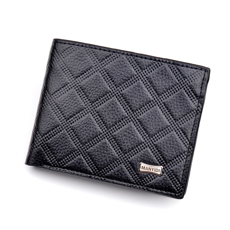 Hot Sale New Men's Wallet Foldable Fashion Soft Wallet Embossed Plaid Wallet Multifunctional Card Case