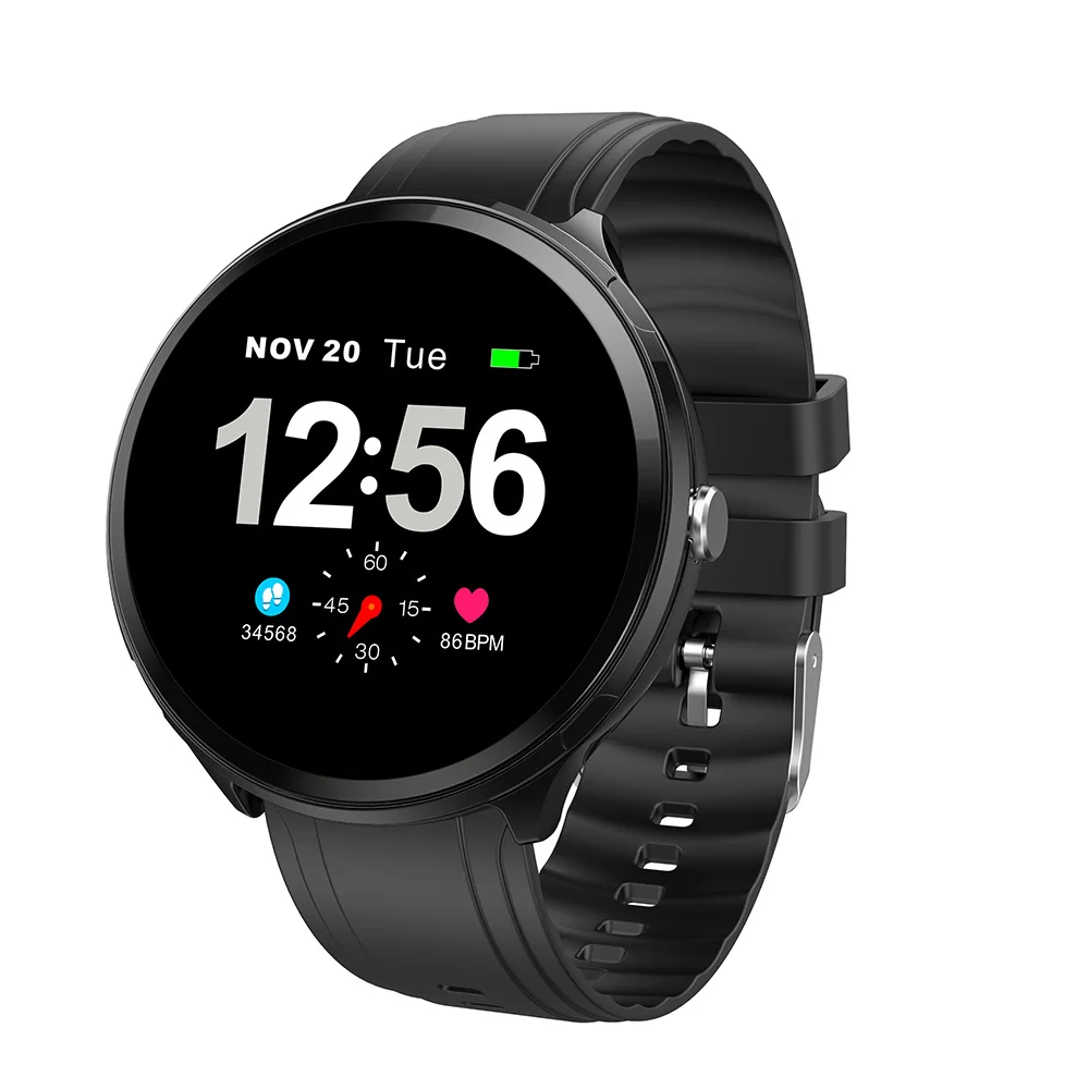 Black Silica gel Makibes T4 Pro Smart Watch Фитнес трекер Браслет Для мужчин закаленное Стекло крови Давление кислорода IP67 Водонепроницаемый напоминатель отправить смс - Цвет: Black Silica gel