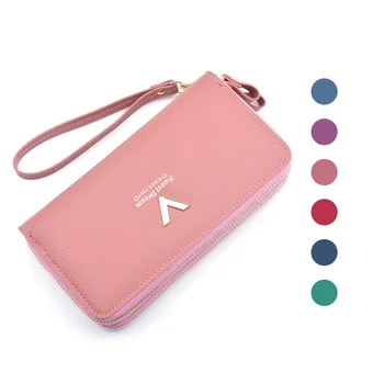 

2020 Latest Women Wallet Female Long Leather Wallet Zipper Purse Clutch Money Phone Card Holder Female Change Wallets Carteras