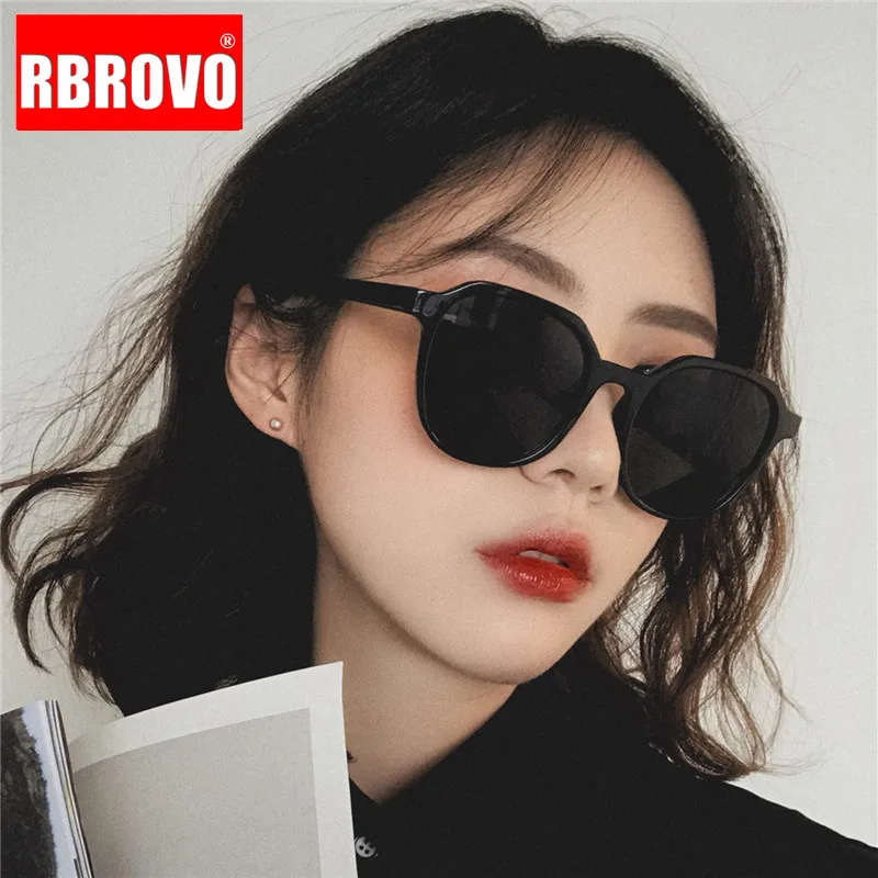 

RBROVO 2019 Fashion Tea Women Sunglasses Brand Designer Street Beat Eyeglasses Men Vintage Shopping Oculos De Sol Gafas UV400
